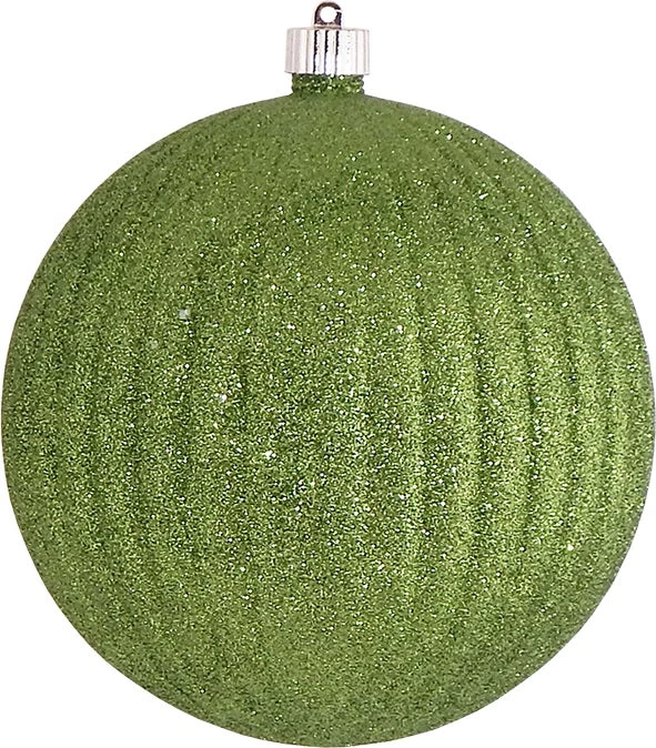 200MM Lime Green Shatterproof Ripple Glitter Ball Ornament 3 200MM Lime Green Shatterproof Ripple Glitter Ball Ornament