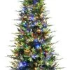 7.5' Manchester Spruce Power Pole Artificial Christmas Tree With Color-Changing LED Lights -Outdoor Garden Living 989066