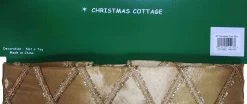 48" Gold And Glitter Criss-Cross Silk Tree Skirt -Outdoor Garden Living 989090 2