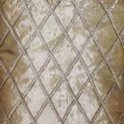 48" Gold And Glitter Criss-Cross Silk Tree Skirt -Outdoor Garden Living 989090 3