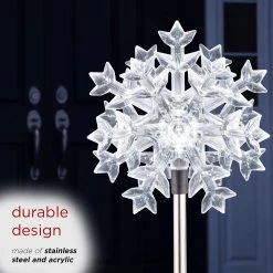 Solar LED Snowflake Garden Stake Decoration -Outdoor Garden Living 989456 7