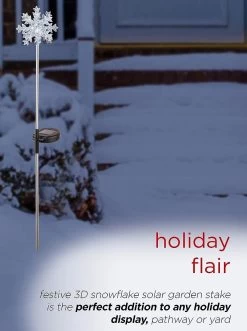 Solar LED Snowflake Garden Stake Decoration -Outdoor Garden Living 989456 8