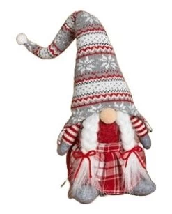 12" Fabric Holiday Gnome Shelf Sitter -Outdoor Garden Living 989739 2