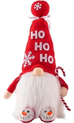 15.4" Fabric Holiday Gnome Shelf Sitter -Outdoor Garden Living 989742 2
