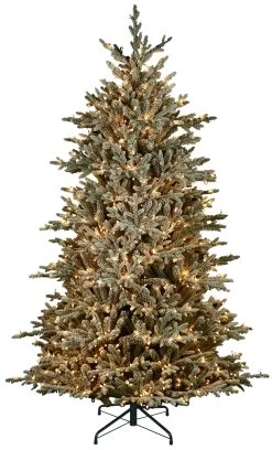 7' Flocked Appalachian Pre-Lit Artificial Christmas Tree -Outdoor Garden Living 990022