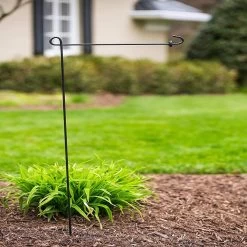 Black Garden Flag Stand With Rubber Stopper
