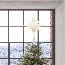Warm White LED Christmas Star Tree Topper -Outdoor Garden Living 990372