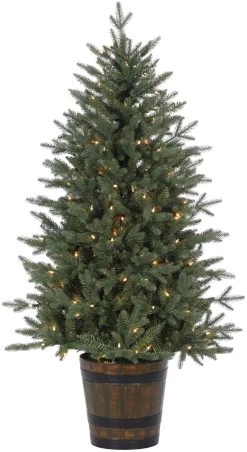 5' Bedford Spruce Pre-Lit Potted Artificial Tree