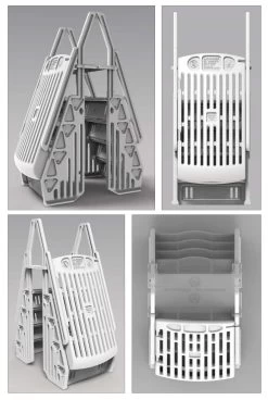 Grand Entry Double Step Pool Entry System With Gate 14 Grand Entry Double Step Pool Entry System With Gate -Outdoor Garden Living 991464 6