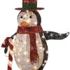 36" LED Acrylic Penguin Holding Candy Cane Outdoor Decoration -Outdoor Garden Living 991680 2