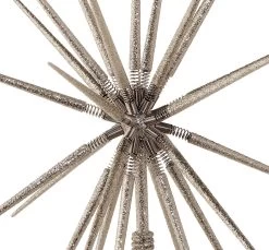 16" Silver Starburst Foldable Tree Topper -Outdoor Garden Living 991718