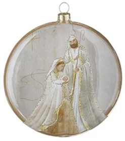 5.5" Holy Family/Angel Oval Disc Ornament -Outdoor Garden Living 991856 3