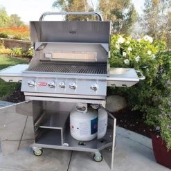 Bull 30" Lonestar Select 4-Burner Stainless Steel Grill Carts -Outdoor Garden Living 991929 11