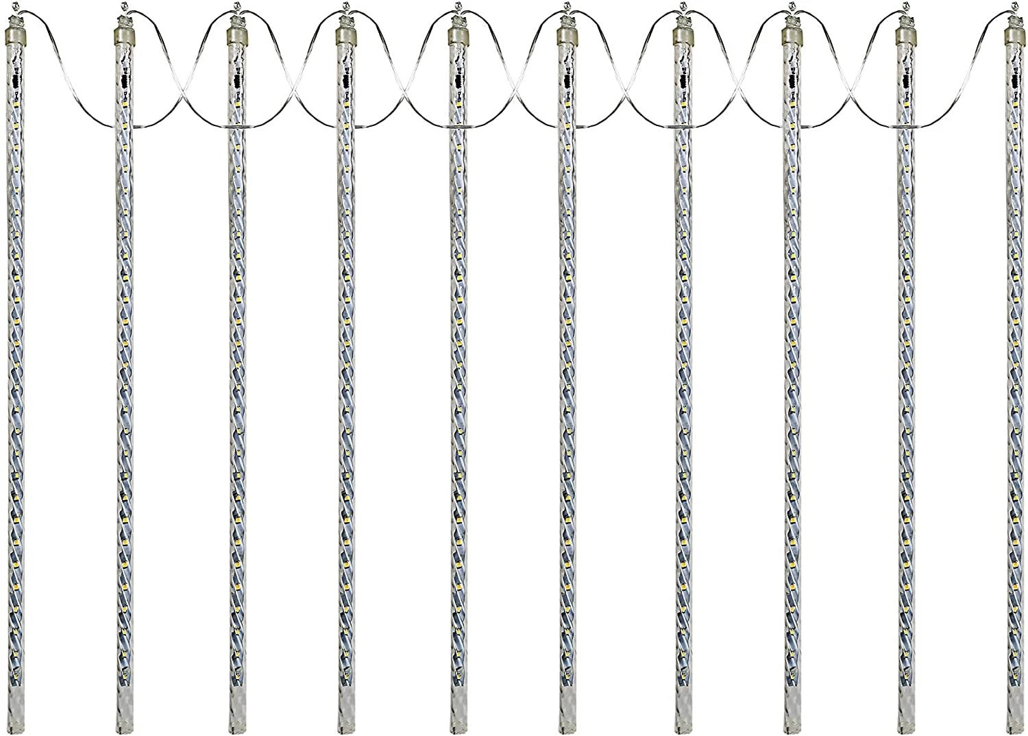 Set Of 10 Hanging Icicle Lights With Chasing Warm White LED Lights 9 Set Of 10 Hanging Icicle Lights With Chasing Warm White LED Lights - Image 7