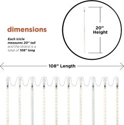Set Of 10 Hanging Icicle Lights With Chasing Warm White LED Lights 14 Set Of 10 Hanging Icicle Lights With Chasing Warm White LED Lights -Outdoor Garden Living 992455 3