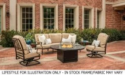 GES Bel Air Cushioned Cast Aluminum Seating & Chat Sets -Outdoor Garden Living 992477 2