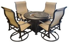 GES Bel Air Sling Cast Aluminum Fire & Chat Sets -Outdoor Garden Living 992504 2