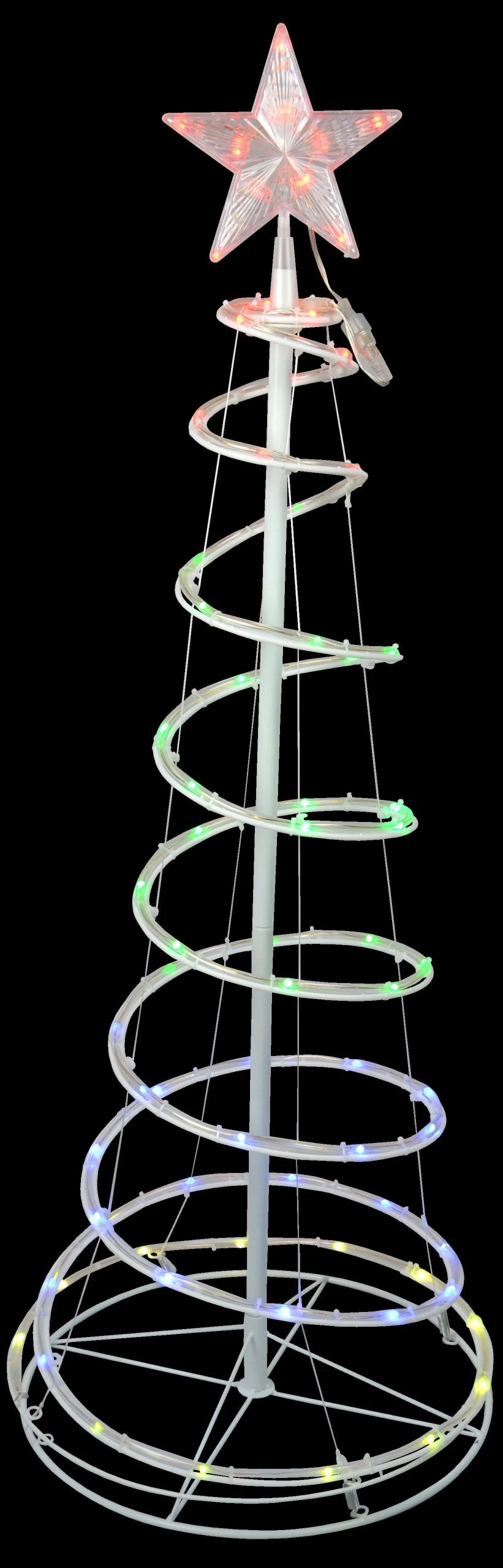 RGB Wire Spiral Tree Decoration With Dancing Lights 3 RGB Wire Spiral Tree Decoration With Dancing Lights