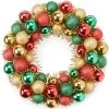 16" Red, Green & Gold Shatterproof Ornament Wreath -Outdoor Garden Living 992569