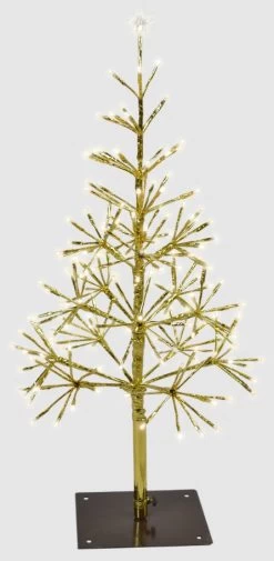 2.5' Shimmering Gold Tree With Warm White Twinkle LED Lights -Outdoor Garden Living 992608 3