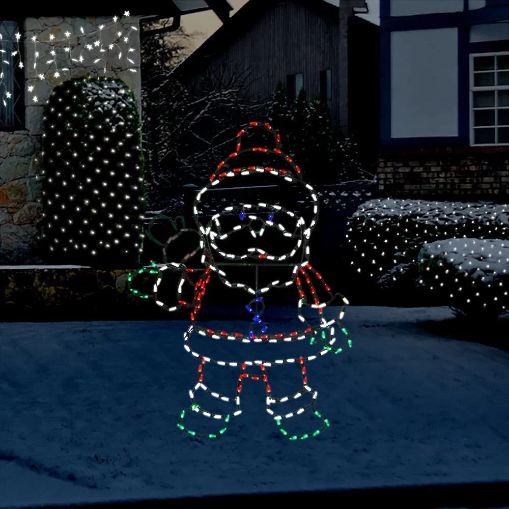 48" LED Animation Waving Santa Yard Decoration With Durable Steel Frame 3 48" LED Animation Waving Santa Yard Decoration With Durable Steel Frame