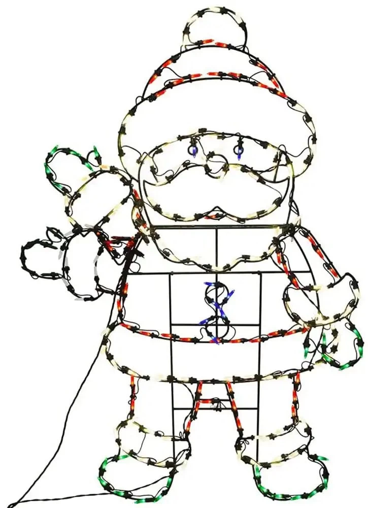 48" LED Animation Waving Santa Yard Decoration With Durable Steel Frame 4 48" LED Animation Waving Santa Yard Decoration With Durable Steel Frame - Image 2