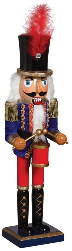 15" Red & Blue Wooden Decorative Nutcracker -Outdoor Garden Living 992728 3