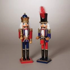 15" Red & Blue Wooden Decorative Nutcracker -Outdoor Garden Living 992728 5