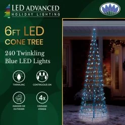 Set Of 2 Wire Cone Trees With Blue Twinkling LED Lights -Outdoor Garden Living 992789 2 9af0bbe8 b6f8 4940 8d0c 312bc27bf40a