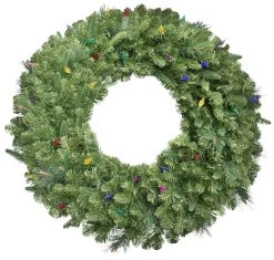 36" Winchester Pine Wreath Pre-Lit With C6 Designer Steady Lights -Outdoor Garden Living 992927 3