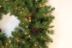 Pre-Lit Wreath With Pine Cones And Berries -Outdoor Garden Living 993 126 3