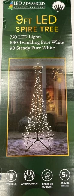 9' LED Spire Tree With Star Yard Art Decoration 9 9' LED Spire Tree With Star Yard Art Decoration -Outdoor Garden Living 993006 4