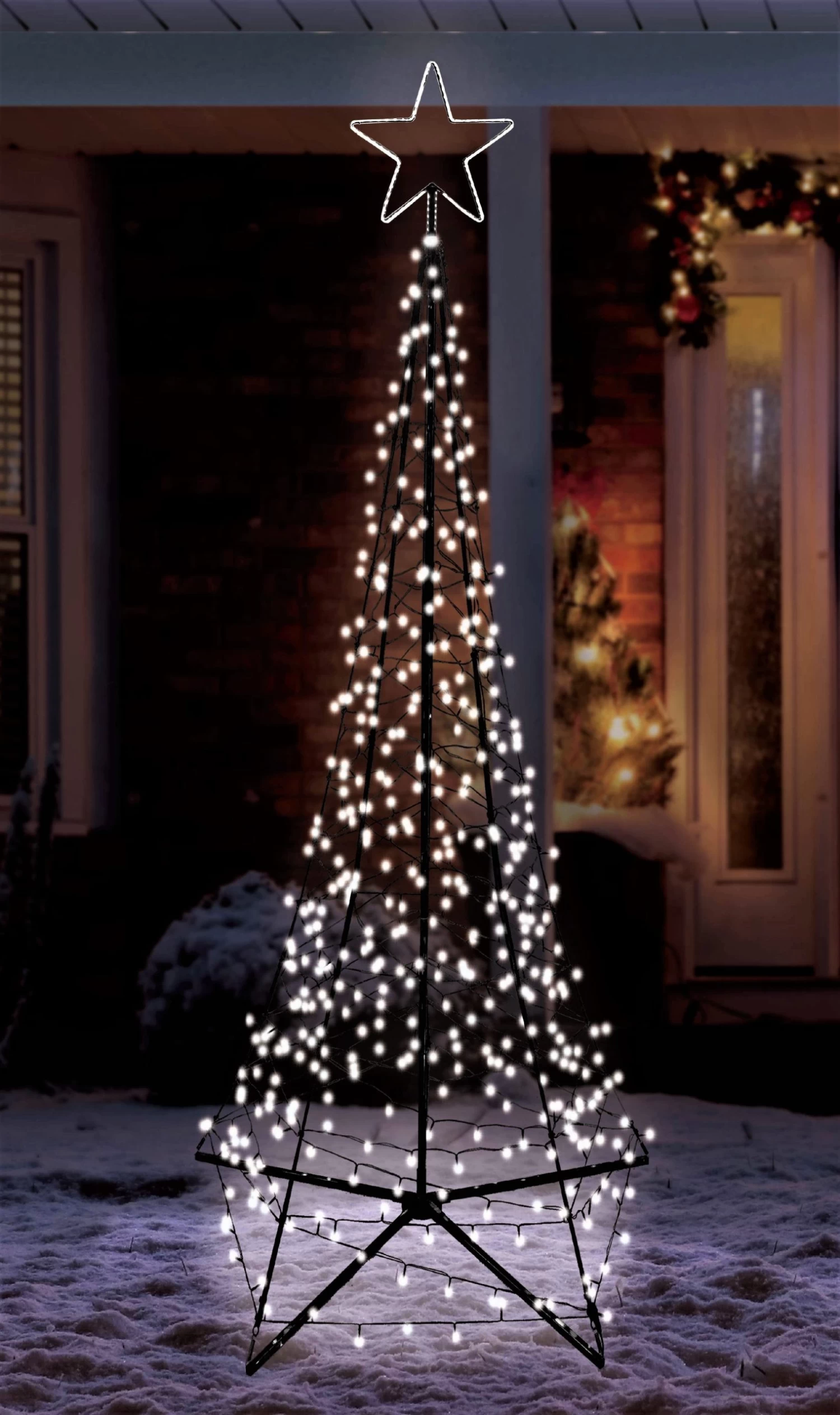9' LED Spire Tree With Star Yard Art Decoration 3 9' LED Spire Tree With Star Yard Art Decoration