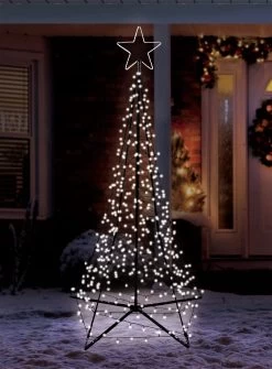 7' LED Spire Tree With Star Yard Art Decoration -Outdoor Garden Living 993008