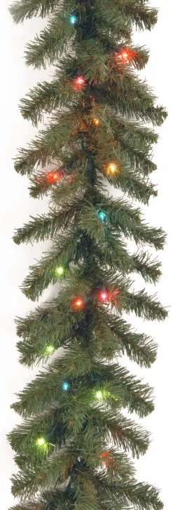 9' Pre-Lit Tiffany Christmas Garland -Outdoor Garden Living 993086