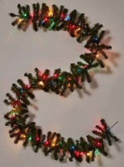 9' Canadian Pine Pre-Lit Artificial Garland -Outdoor Garden Living 993090