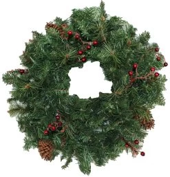 Pre-Lit Wreath With Pine Cones And Berries -Outdoor Garden Living 993127