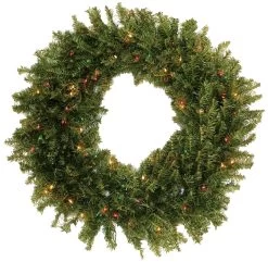 48" New Carrington Pre-Lit Wreath 12 48" New Carrington Pre-Lit Wreath -Outdoor Garden Living 993131 2