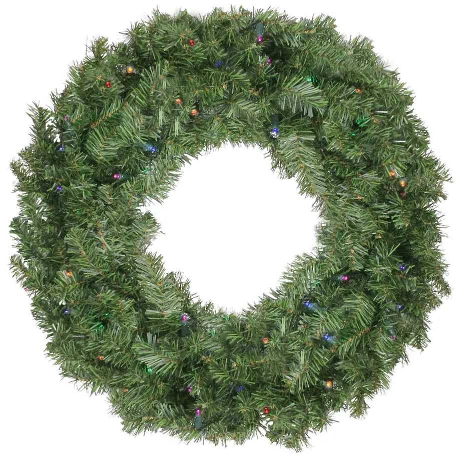 24" Canadian Pine Pre-Lit Artificial Christmas Wreath 6 24" Canadian Pine Pre-Lit Artificial Christmas Wreath - Image 4