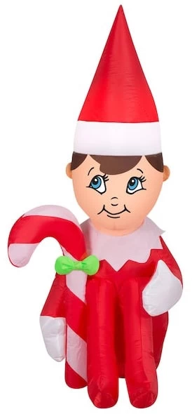 3.5' Airblown® Elf On The Shelf Holding Candy Cane Gemmy Inflatable 4 3.5' Airblown® Elf On The Shelf Holding Candy Cane Gemmy Inflatable - Image 2