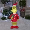4' Airblown® Dr. Seuss Grinch Holding Candy Cane Christmas Inflatable -Outdoor Garden Living 993483 2