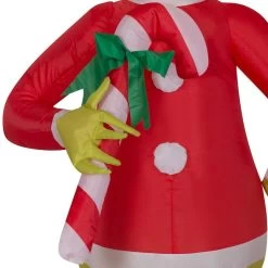 4' Airblown® Dr. Seuss Grinch Holding Candy Cane Christmas Inflatable -Outdoor Garden Living 993483 3