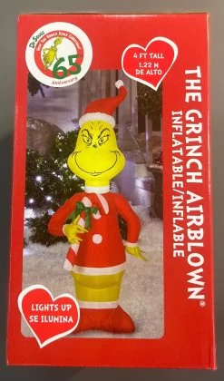 4' Airblown® Dr. Seuss Grinch Holding Candy Cane Christmas Inflatable -Outdoor Garden Living 993483 4