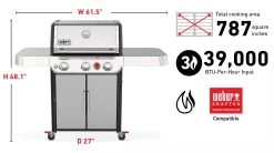 Weber Genesis S-325s Stainless Steel Grills -Outdoor Garden Living 993739 10