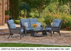 4 Pc. Barbados Cushioned Seating & Chat Set 9 4 Pc. Barbados Cushioned Seating & Chat Set -Outdoor Garden Living 994174 3