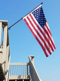 Weather Safe Black Iron Extendable Flag Pole -Outdoor Garden Living 994401 3