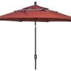 9' Collar Tilt Market Bronze Frame Tuscan Redwood Stripe Canopy Umbrella -Outdoor Garden Living 994417