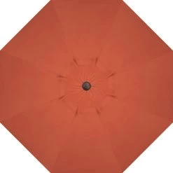 9' Auto Tilt Market Bronze Frame Pottery Canopy Umbrella Thin Pole -Outdoor Garden Living 994938 3