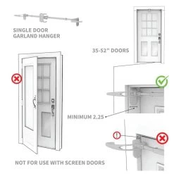 Single Door Garland Hanger (34-52-in Doors) -Outdoor Garden Living 995394 11