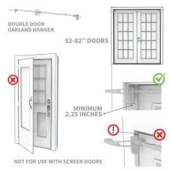 Double Door Garland Hanger (52-82-in Doors) -Outdoor Garden Living 995398 8